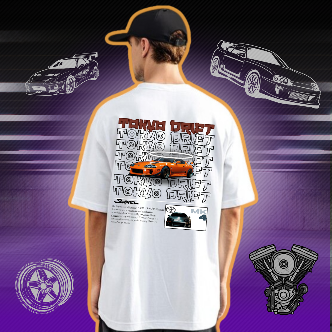 Tokyo Drift Supra MK4 T-Shirt – Iconic Drift Car Design